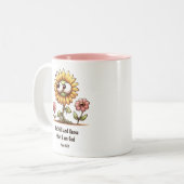 Wees stil en ken de Christelijke Schrift Tweekleurige Koffiemok (Voorkant links)