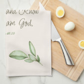 Wees stil en ken elegante bijbel vers botanisch theedoek (Quarter Fold)