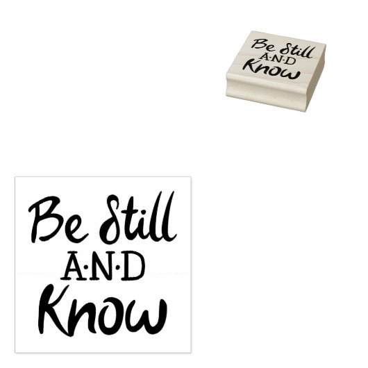 Wees stil en ken evangelie grafische Schrift Kunst Rubberstempel (Gestempeld)