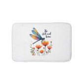 Wees stil en ken Floral Dragonfly Christelijk Summ Badmat (Voorkant)