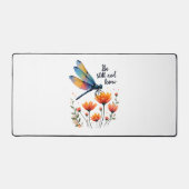 Wees stil en ken Floral Dragonfly Christelijk Summ Bureaumat (Voorkant)