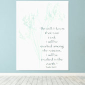 Wees stil en ken geloof Bijbelvers Canvas Afdruk (Insitu (Houten vloer))