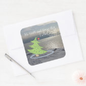 Wees stil en ken God Bijbelse Verse, Kerstmis Vierkante Sticker (Envelop)