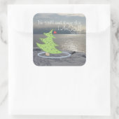 Wees stil en ken God Bijbelse Verse, Kerstmis Vierkante Sticker (Tas)