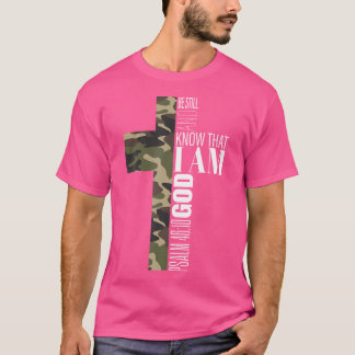 Wees stil en ken God Christelijke Bijbel Verse Gro T-shirt