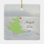 Wees stil en ken God persoonlijke Kerstmis Keramisch Ornament (Achterkant)