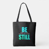 Wees stil en ken God Psalm 46:10a Kerk Boodschappe Tote Bag (Achterkant)