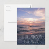 Wees stil en ken het Bijbelvers Zonsondergang Briefkaart (Voorkant / Achterkant)