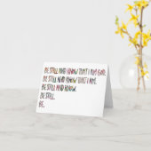 Wees stil en ken, Inspirerend, Bijbelse versies Kaart (Gele Bloem)
