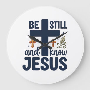 Wees stil en ken Jezus Christelijke typografie T-s Grote Klok