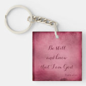 Wees stil en ken paarse perkament sleutelhanger (voorkant)