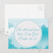 Wees stil en ken prachtige Christelijke Bijbelse V Briefkaart (Voorkant / Achterkant)