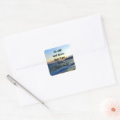 Wees stil en ken Psalm 46:10 Bijbelvers Vierkante Sticker (Envelop)