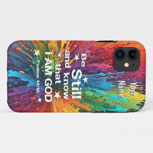 Wees stil en ken Psalm 46-10 Case-Mate iPhone Case (Achterkant (horizontaal))