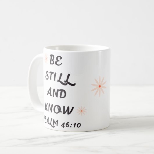 Wees stil en ken Psalm 46:10 Mok (Voorkant links)