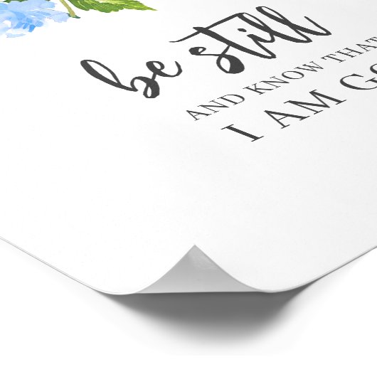 Wees stil en ken Psalm 46 Bloemrijke Bijbelvers Poster (Hoek)