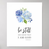 Wees stil en ken Psalm 46 Bloemrijke Bijbelvers Poster (Voorkant)