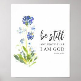 Wees stil en ken Psalm 46 Bloemrijke Bijbelvers Poster