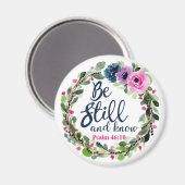 Wees stil en ken roze bijbelse bijbel magneet (Voorkant / Achterkant)