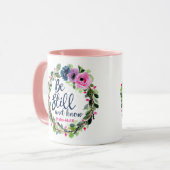 Wees stil en ken roze bijbelse bijbel mok (Voorkant links)