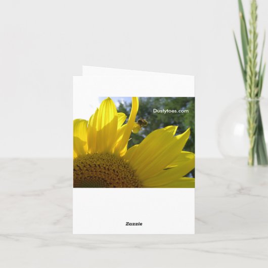Wees stil en ken Sunflower Custom Message Kaart (Achterkant)