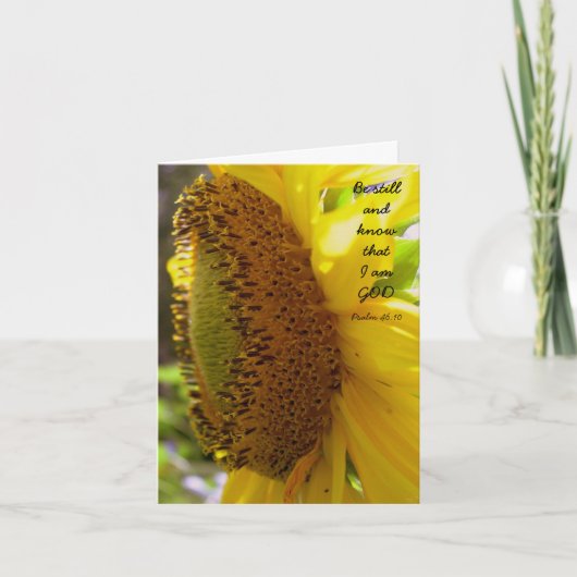 Wees stil en ken Sunflower Custom Message Kaart (Voorkant)