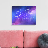 Wees stil en ken Waterverf Bijbel Christelijk Canvas Afdruk (Insitu (Woonkamer))