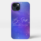 Wees stil en ken Waterverf Bijbel Christelijk iPhone Hoesje (Achterkant)