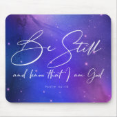 Wees stil en ken Waterverf Bijbel Christelijk Muismat (Voorkant)