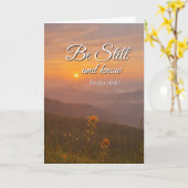 Wees stil en weet aangepaste christelijke boodscha kaart (Gele Bloem)