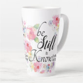 Wees stil en weet Bijbelvers 46:10 Latte Mok (Rechterhoek)