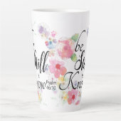 Wees stil en weet Bijbelvers 46:10 Latte Mok (Voorkant)
