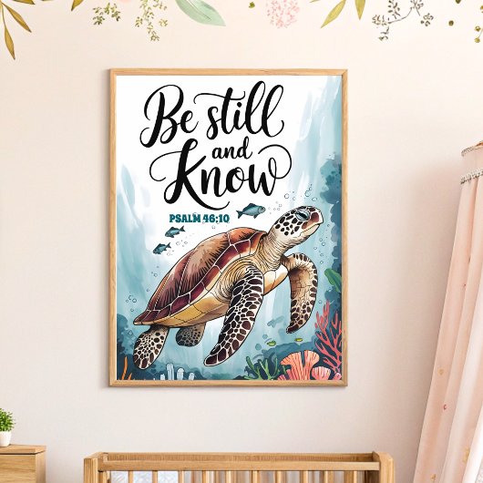 Wees stil en weet Christelijke kinderkamer muur ku Poster