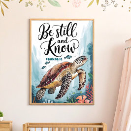 Wees stil en weet Christelijke kinderkamer muurdec Poster