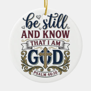 Wees Stil En Weet Christelijke Psalm 460 Shirt Keramisch Ornament