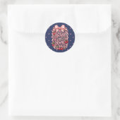 Wees stil en weet Cute Cherry Bow Script Lettering Ronde Sticker (Tas)