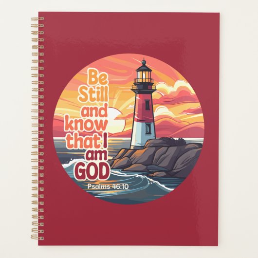 Wees stil en weet dat ik God ben Bijbelvers Planner (Voorkant)