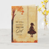 Wees stil en weet dat ik God ben Bijbelvers Psalm  Kaart (Gele Bloem)