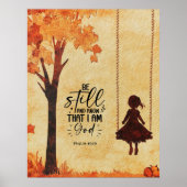 Wees stil en weet dat ik God ben Bijbelvers Psalm Poster (Voorkant)