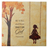 Wees stil en weet dat ik God ben Bijbelvers Psalm  Tegeltje (Voorkant)