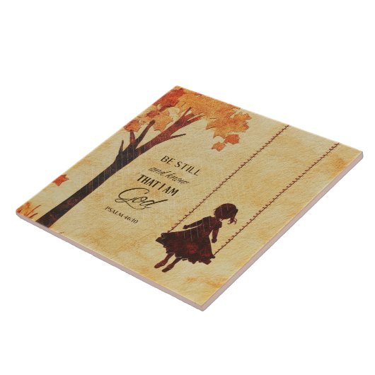 Wees stil en weet dat ik God ben Bijbelvers Psalm  Tegeltje (Zijkant)