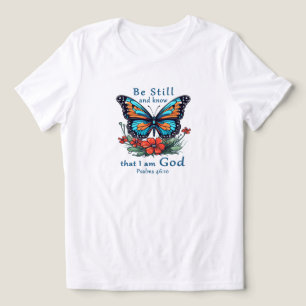 Wees stil en weet dat ik God ben Bijbelvers Tri-Blend Shirt