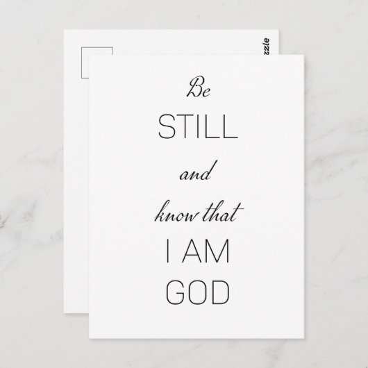 Wees stil en weet dat ik God ben Briefkaart (Voorkant / Achterkant)