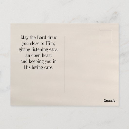 Wees stil en weet dat ik God ben Briefkaart (Achterkant)