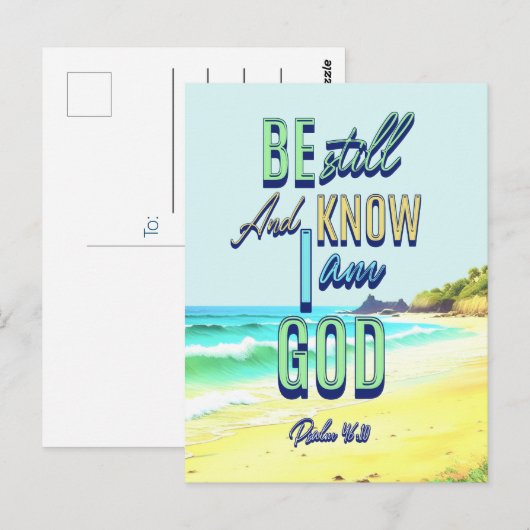 Wees stil en weet dat ik God ben Briefkaart (Voorkant / Achterkant)