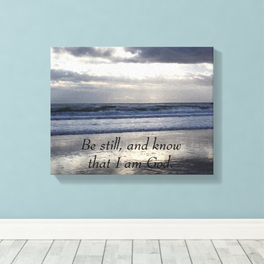 Wees stil en weet dat ik God ben Canvas Afdruk (Insitu (Houten vloer))
