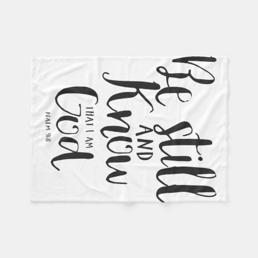 Wees stil en weet dat ik God ben Fleece Deken (Voorkant (Horizontaal))