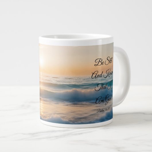 "Wees stil en weet dat ik God ben" Grote Koffiekop (Voorkant rechts)