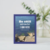 Wees stil en weet dat ik God ben Kalme Blauwe Ocea Feestdagenkaart (Staand voorkant)