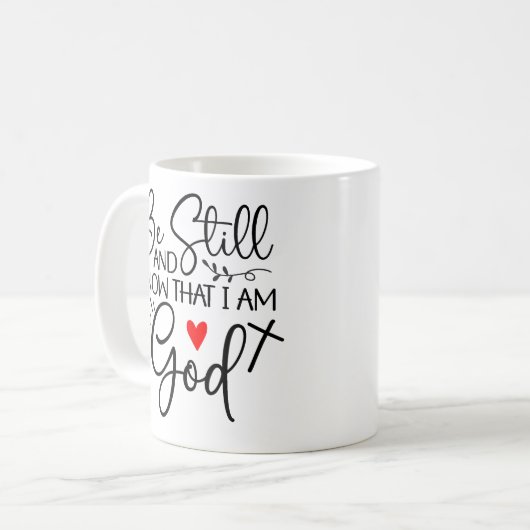 Wees stil en weet dat ik God ben Koffiemok (Voorkant links)